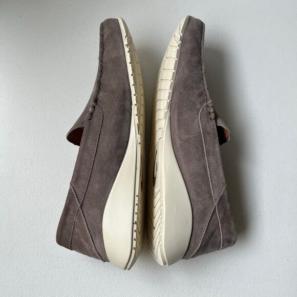 Olukai Ka\'a Suede Loafers Men\'s 14 Gray Drop-In Heel Minimalist Old Money NEW